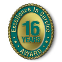 Excellence in Service - 16 Year Award